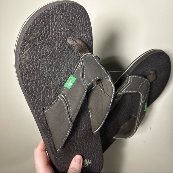 Men’s Sanuk Fault Line Charcoal Yoga Athleisure Sandal Flip Flips Size 10 - Picture 4 of 6